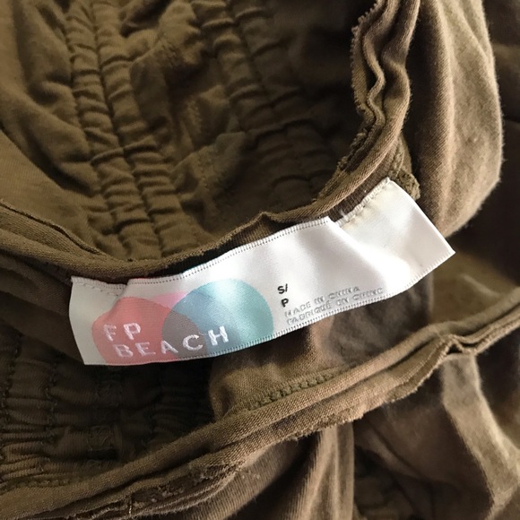 FP Beach Ruched Middle Olive Green Dress - Picture 3 of 5